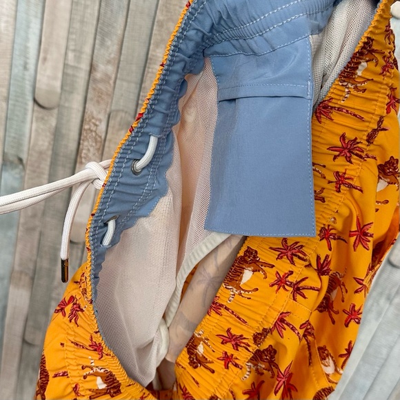 Bonobos M Riviera Tropical Tiger Print Swim Trunk Shorts Palm Tree Recycled - Picture 6 of 9